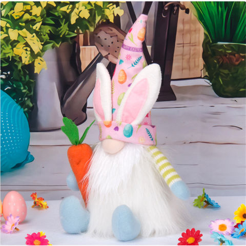 Easter Gnomes Decorations for Home,2 Pack Cute Bunny Tiered Tray Spring  Plush Gnome House Decor Handmade Swedish Tomte Elfs Dwarf Rabbit Doll 