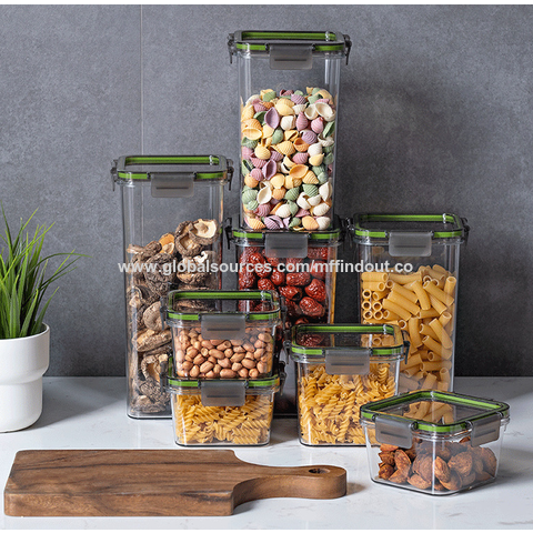 Food Storage Containers, Pantry Organization and Storage ,kitchen  Organization - Ideal for Cereal, Spaghetti, Noodles, Pasta & Flour -  Plastic Canisters with Lids 