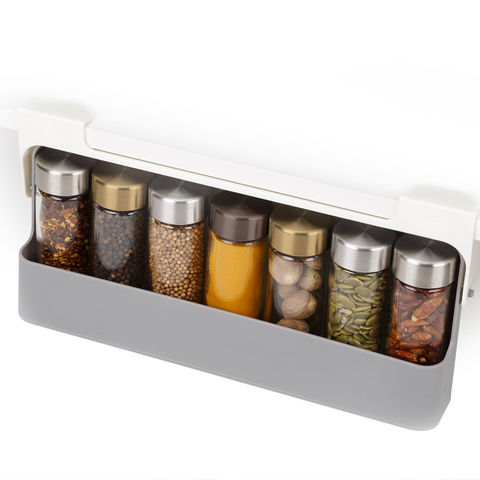 Drawer Spice Organizer Kitchen Storage Spice Rack Seasoning Bottle Holder  Under Desk Self-adhesive Spice Jars Kitchen Supplies