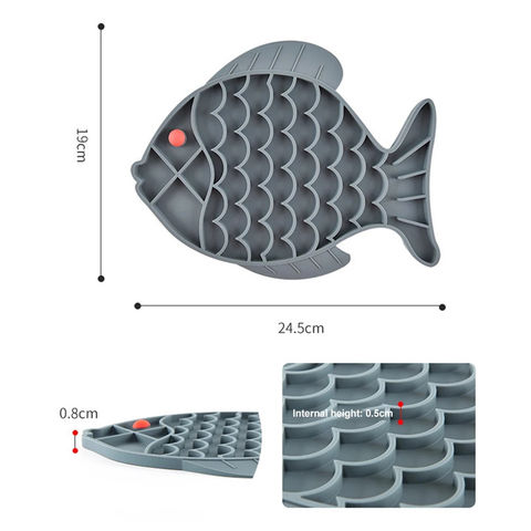 Fish Shape Silicone Lick Mat Bowl for Small Medium Dogs Puppy Cat