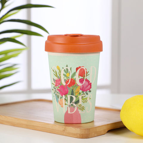 Buy Wholesale China Bamboo Fiber Coffee Cup Fashionable Printed Portable  Exquisite Water Cup Promotional Travel Mugs & Bamboo Fiber Coffee Cupp at  USD 3.22