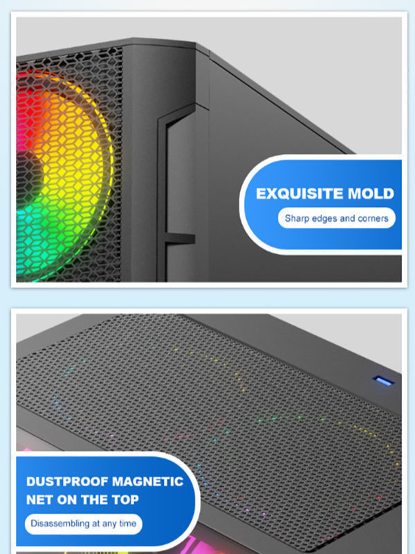 Computer Case and Tower Desktop Mid-Tower Gaming PC Case Supplier