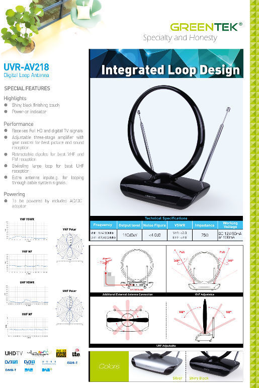 Antenna TV ,Integrated Loop Design, Shiny Black Finishing Touch ...