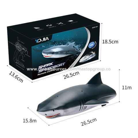 2.4g Remote Control Shark,Simulation Light Remote Control Shark Boat Toy,Swimming Pool Bathroom Toy,Electronic Fish Simulation Animal Water Toys,Black