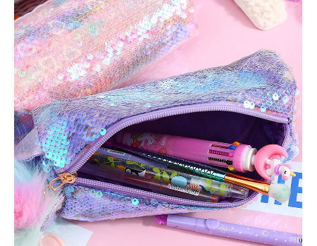 Glitter Unicorn Pencil Case Stationery Bag Pencil Holder Bag Kids