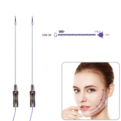 China Effective absorbable fios PDO 3D 4D 6D COG threads with half ...