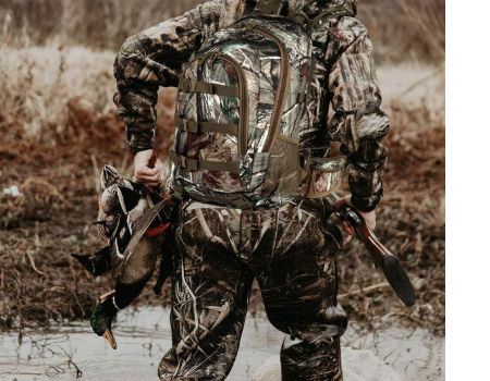 Mochila de caza de camuflaje con cubierta de lluvia y soporte de arco para  rifle para equipo al aire libre, caza, camping, senderismo, Camouflaje