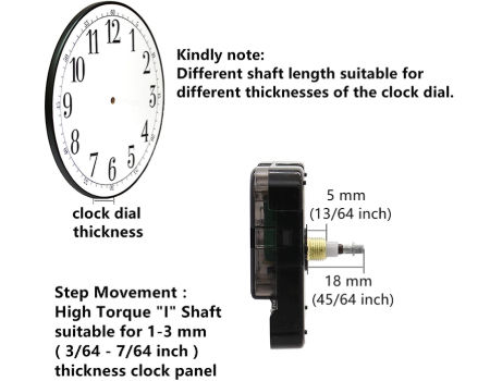 Pyugxab 4X MéCanisme De Mouvement D'Horloge De 14 Styles, Aiguilles D' Horloge Sans Tic-, Remplacement De PièCes De RéParation De Bricolage Pour La RéParation D'Horloge