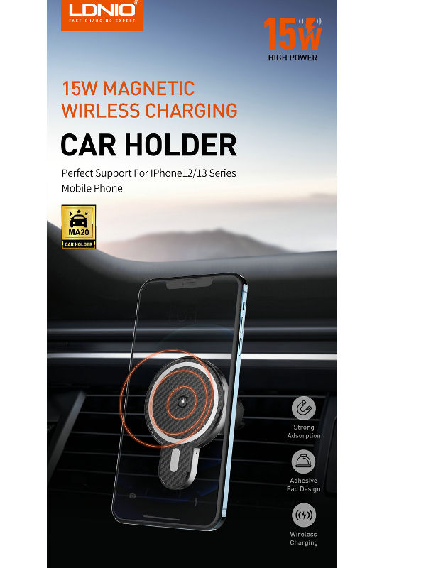 LDNIO 15W Wireless Charger Magnetic Car Holder MA20 supplier