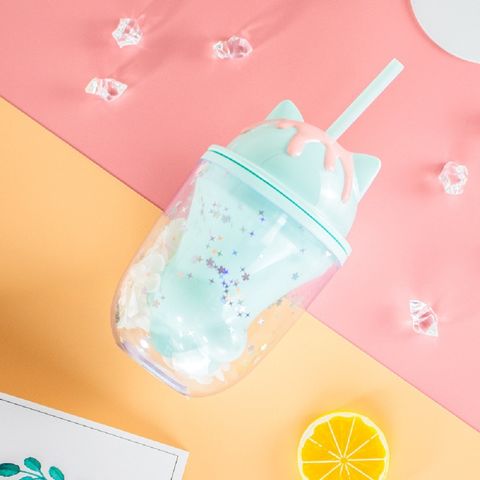 Cartoon Unicorn Glass With Straw Girl - Cute Juice Cup With Straw And Lid,  Unicorn Gift, Measuring Cup Glass Smoothie Cup Milk Cup Water Cup (u