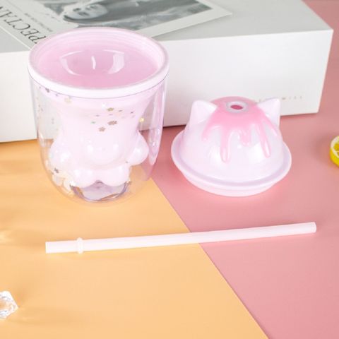 Fresh Candy-Colored Kids Sip Cup Children Water Cup with Built In Straw Mug  Drink Home Colors Simple Plastic One-Piece Straw Cup - AliExpress