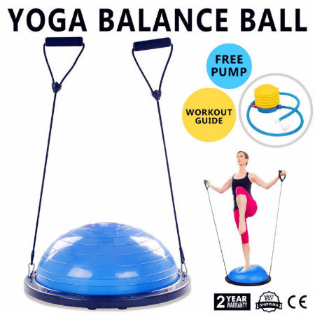 VEVOR Entraîneur d'équilibre Balle Yoga Bleu Entraîneur de Force Bandes de  Résistance 60cm Yoga Balance Board Trainer Ball Fitness Force Exercice