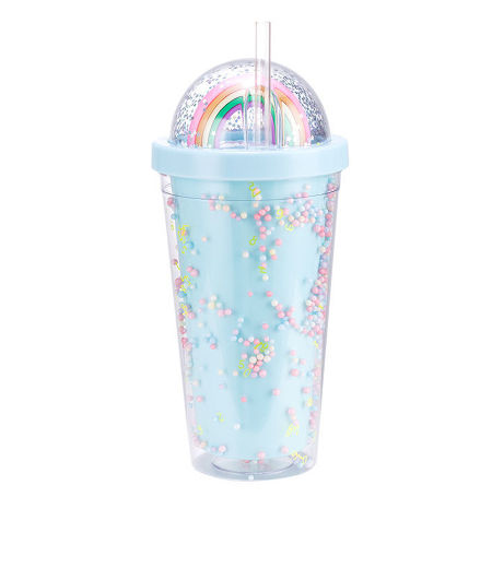 Creative Rainbow Straw Cup Foam Colorful Plastic Cup Plastic Tumblers  Double Wall - China Water Bottle and Kitchenware price