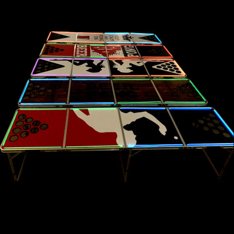8-Foot Professional Beer Pong Table w/ LED Glow Lights - America Edition 