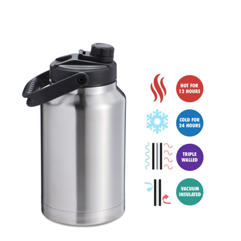 Half Gallon 64oz 2L Modern Leakproof Sport Thermos Metal Vacuum Flask Cold Hot  Drinks Stainless Steel Insulated Water Bottle with Large Capacity - China  Water Bottle and Travel Tumbler price