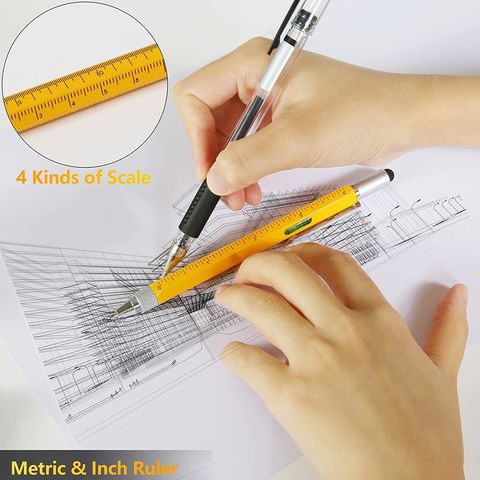Cheap Scale Metal Screwdriver Ruler Multifunction Ballpoint Pen Keychain Pen  Stylus Tool Pen Touch Pen