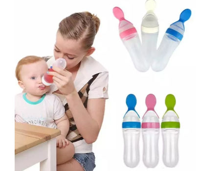 Silicone Baby Food Feeder Set Newborn Nibbler Pacifier Feeding Bottle  Squeeze Feeder for Infant Food Dispensing