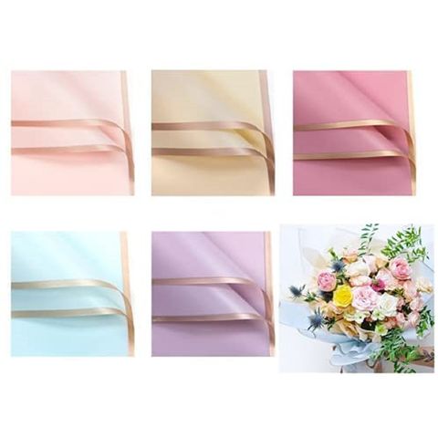 Waterproof Flower Wrapping Paper Gold Edge Floral Wrap Assorted