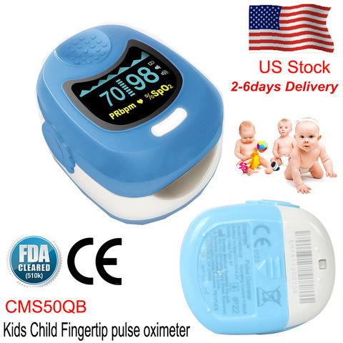 CMS50QB Child Pulse Oximeter KIDS Infant Baby Blood Oxygen Monitor SPO2  Probe PR