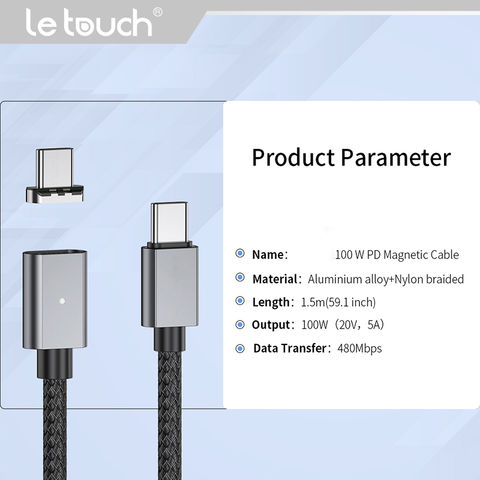 1M length magnetic USB-C/Typc-C cable for charging and data sync