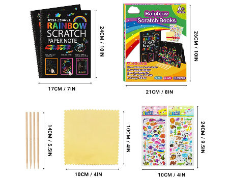 12 Sheets Rainbow Scratch Note Sketchbook Paper Painting Toys Children DIY  Color Art Doodle Scratch Off Card Drawing Notebooks - AliExpress