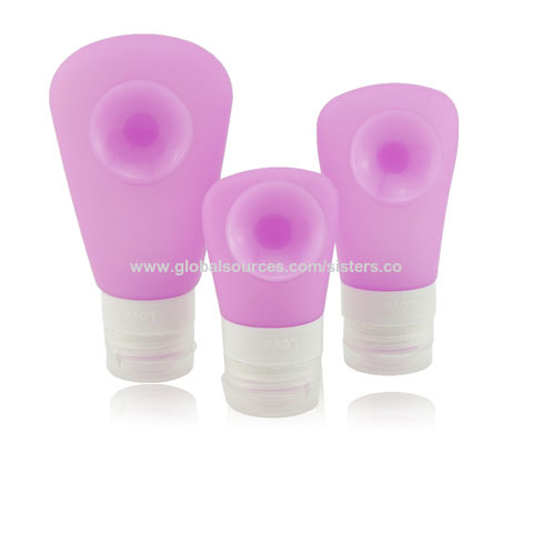 Botellas de Viaje de Silicona Antifugas Recargables, Tubos Rellenables de Silicona, Juego de Contenedores de Viaje, Paquete de 3