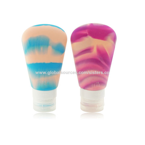 Botellas de Viaje de Silicona Antifugas Recargables, Tubos Rellenables de Silicona, Juego de Contenedores de Viaje, Paquete de 3