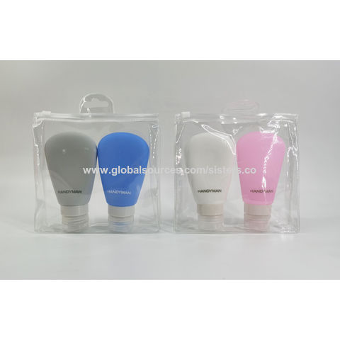 Botellas de Viaje de Silicona Antifugas Recargables, Tubos Rellenables de Silicona, Juego de Contenedores de Viaje, Paquete de 3