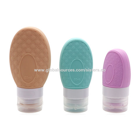 Botellas de Viaje de Silicona, Juego de Contenedores de Viaje Rellenables de Silicona a Prueba de Fugas, Paquete de 2