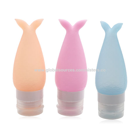 Botellas de Viaje de Silicona, Juego de Contenedores de Viaje Rellenables de Silicona a Prueba de Fugas, Paquete de 2
