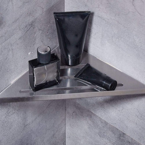 1pc Bathroom Storage Shelf - Wall Mounted Triangular Corner Shelf