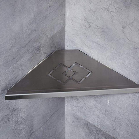 1pc Bathroom Corner Shelf With Wall Mount Bracket, Triangular