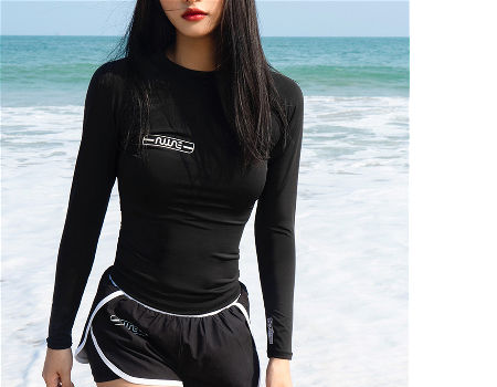 Diving Suit Surfing Long Sleeve Slim Black Panties 