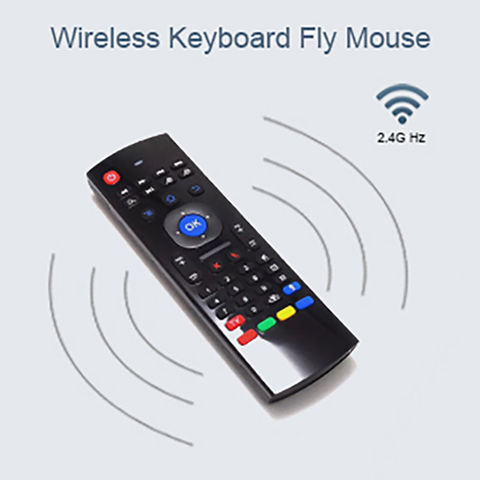 Télécommande Air Mouse 2,4 GHz avec Clavier, Capteurs Gyroscopiques  Intégrés Télécommande sans Fil Air Fly