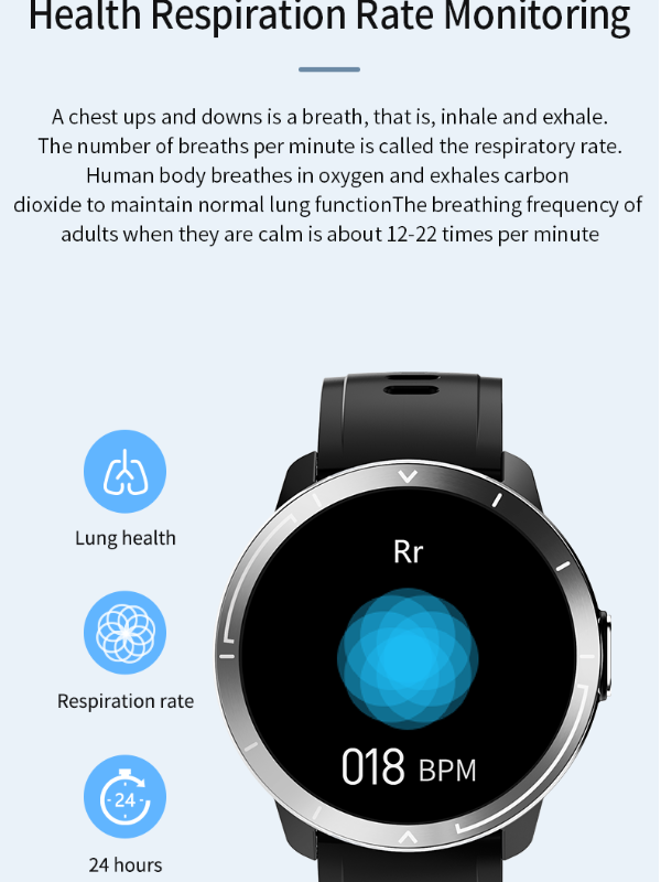 China Smart Watch ECG Monitor Full Touch Temperature Smartwatch