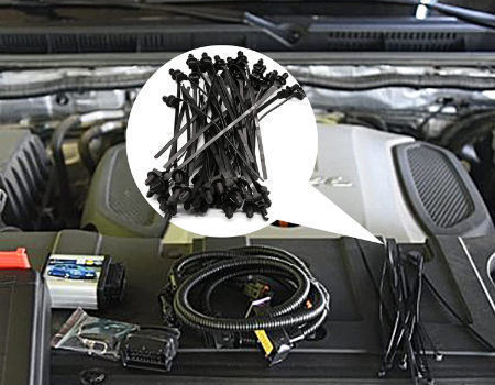Fir Tree Nylon Push Mount Cable Zip Tie Widely Use 8.3"x0.18" Black 50pcs 