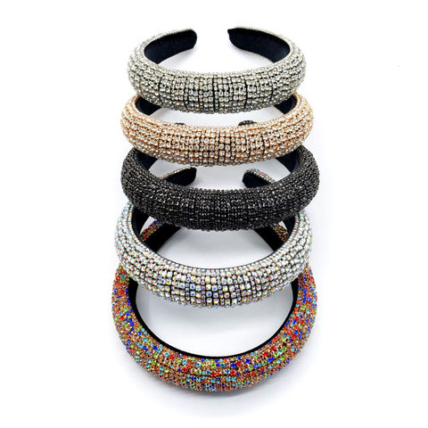 Large Bandeau de Fête Brillante avec Strass, Accessoires de Cheveux en Gros