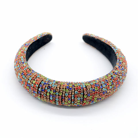 Large Bandeau de Fête Brillante avec Strass, Accessoires de Cheveux en Gros