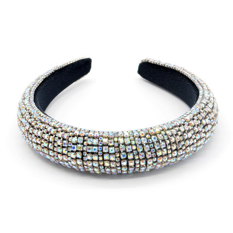 Large Bandeau de Fête Brillante avec Strass, Accessoires de Cheveux en Gros