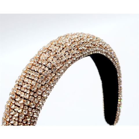 Large Bandeau de Fête Brillante avec Strass, Accessoires de Cheveux en Gros