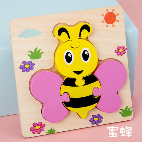 Cartoon ABC Puzzles Block Toy ABC Animal Puzzle Assembly Ability Traning Memory Alphabet Jigsaw Puzzle for Preschool Toys Kids Party Favors Bear, Size