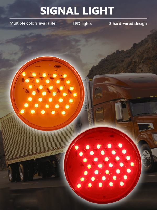 China Red Round 12V 24V Mini School Bus Turn Signal Lamps 35 Led Arrow ...