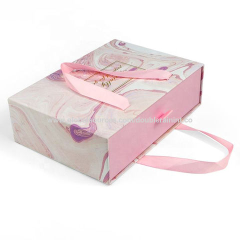 Caja de almacenamiento rosa de lujo, cartón, ropa, joyería, cosméticos, embalaje de regalo con cajón de papel deslizante
