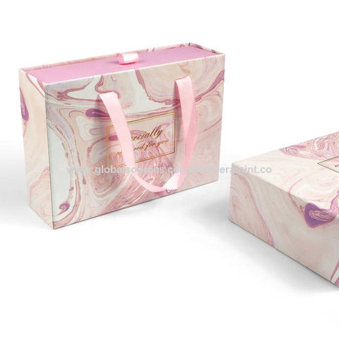 Caja de almacenamiento rosa de lujo, cartón, ropa, joyería, cosméticos, embalaje de regalo con cajón de papel deslizante