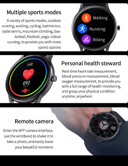 Hottest Smart Watch Fitness 1.28 Inch Waterproof Health Bracelet watch ...