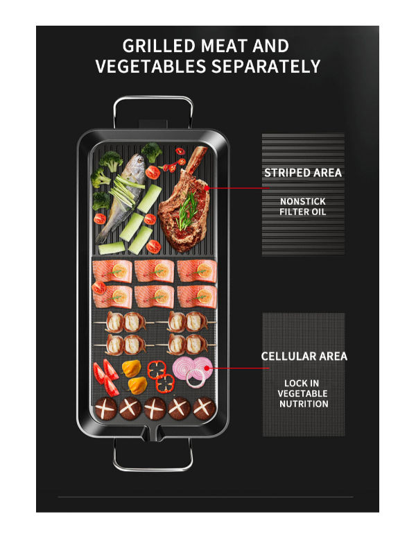 NonStick Cooking Surface Tabletop Smokeless Indoor Electric Grills