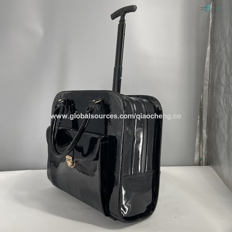 Buy Wholesale China Pu Pvc Leather Handbag Trolley Rolling Wheeled Office  Women Travel Luggage School Outdoor Sports Bag & Rolling Handbag Women  Purse Bag at USD 15.55