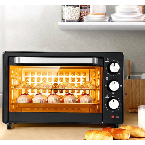 12L Mini Household Electric Oven Multifunctional Pizza Cake Baking Oven  With 60 Minutes Timer Stainless Steel Toaster 2 Layers