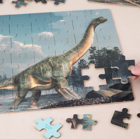 Wooden Jigsaw Puzzle for Toddlers Kids Montessori Educational Toy Dinosaurs 