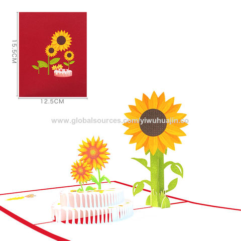 Compre Tarjeta De Cumpleaños De Girasol, Tarjeta De Invitación Para Fiesta,  Tarjeta Emergente, Tarjeta 3d, Tarjeta De Felicitación, Pastel De Velas De  Cumpleaños y Invitación 3d Tarjeta De Cumpleaños Fiesta de China